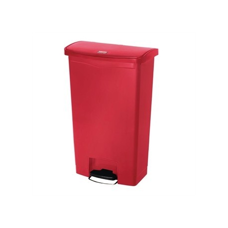 Rubbermaid Slim Jim Step on Front Pedal Red 68Ltr