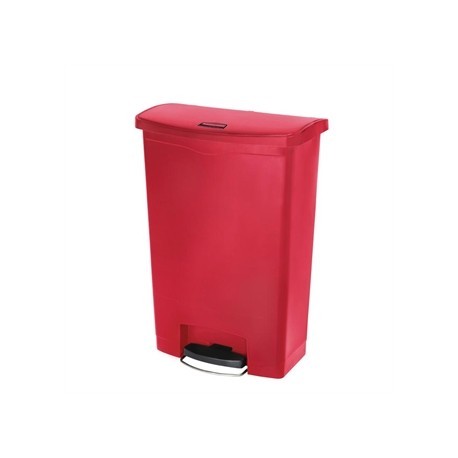 Rubbermaid Slim Jim Step on Front Pedal Red 90Ltr