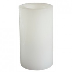 Flameless White Tall Wax Pillar Candles