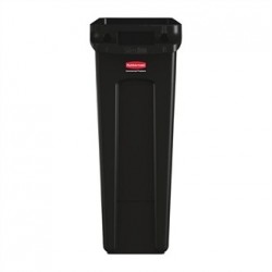 Rubbermaid Slim Jim Container with Venting Channels Black 87Ltr