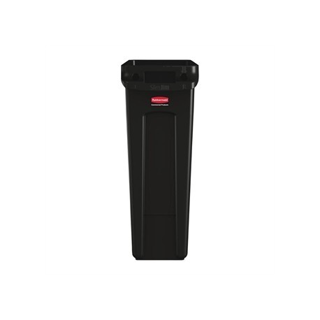 Rubbermaid Slim Jim Container with Venting Channels Black 87Ltr