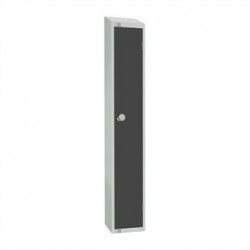 Elite Single Door Padlock Locker Graphite Grey with Sloping Top