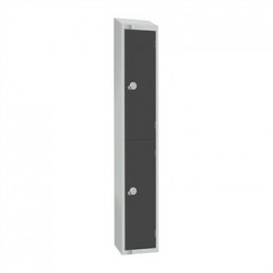 Elite Two Door Camlock Locker Graphite Grey with Sloping Top