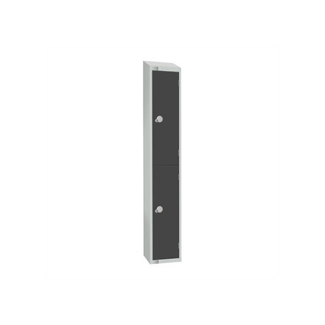 Elite Two Door Camlock Locker Graphite Grey with Sloping Top