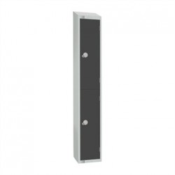 Elite Two Door Padlock Locker Graphite Grey with Sloping Top