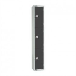 Elite Three Door Padlock Locker Graphite Grey