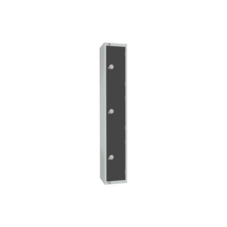 Elite Three Door Padlock Locker Graphite Grey