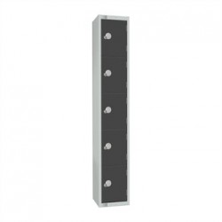Elite Five Door Padlock Locker Graphite Grey