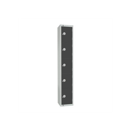 Elite Five Door Padlock Locker Graphite Grey