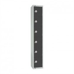 Elite Six Door Padlock Locker Graphite Grey
