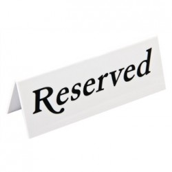 Reserved Plastic Table Sign