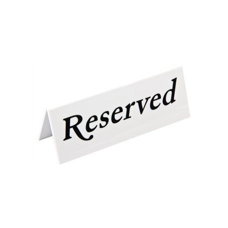 Reserved Plastic Table Sign