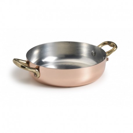 Agnelli Omelette Pan, 2 Handles, Hammered Tinned Copper . 40 cm