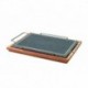 Agnelli Rect. Stone Plate With S/S 18/10 Holder Stone Line  29X40cm