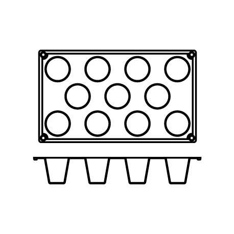 Agnelli Medium Baba, 3 Mats, 11 Moulds Each. Dolciflex. 4,5cm