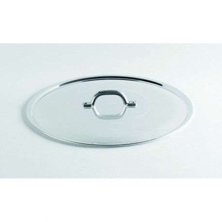 Agnelli Heavy Flat Lid With Loop Handle - Pack 10 Pcs  22 (New Model, With Rim)cm