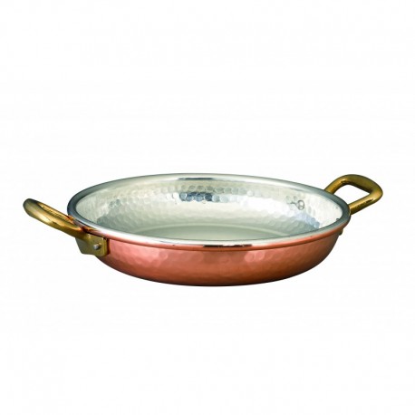Agnelli Tinned Copper Omelette Pan, 2 Brass Handles .20cm