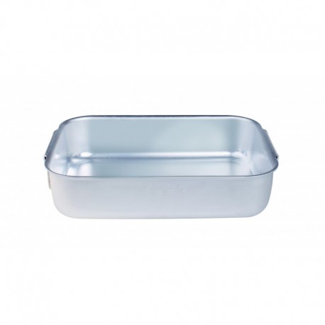 Agnelli Rectangular Roasting Plate Round Folding Angles Heavy Deep Type No Rivets  36 cm