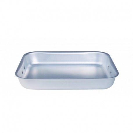 Agnelli Rectangular Roasting Plate. Round Angles. Low With S/S Folding Handles. . 60 cm