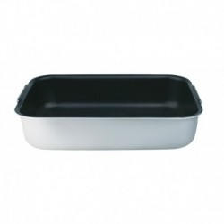 Agnelli Rectangular Roasting Plate. 2 Folding Handles. 3Mm Thick . 30cm