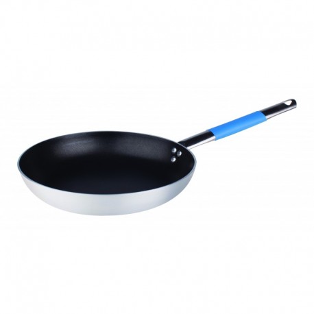 Agnelli Low Saute Pan. 3Mm Thick. "Cool" Handle - Blue Fish  24cm