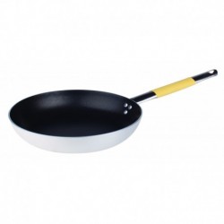 Agnelli Low Saute Pan. 3Mm Thick. "Cool" Handle - Yellow Poultry  32cm