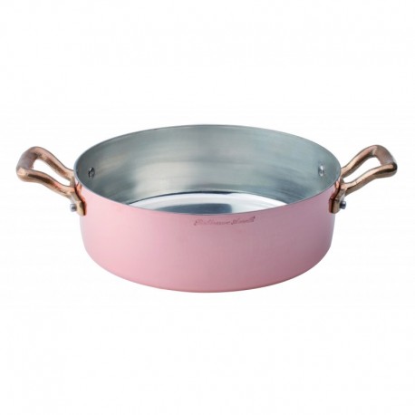 Agnelli Casserole Pot, 2 Handles, Hammered Tinned Copper . 40 cm