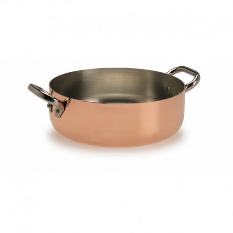 Agnelli Casserole Pot, 2 Handles, Tinned Copper Induc.  20cm