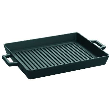 Agnelli Cast Iron Grill Tray   26X32 - Cast Iron Short Handles - Matt Black