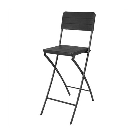 Bolero Folding Bar Chairs Black Wood-Effect (2 Pack)
