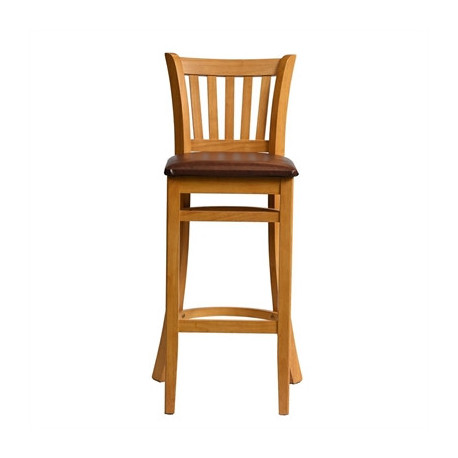 Manhattan Bar Chair in Soft Oak with Bison Espresso Seat