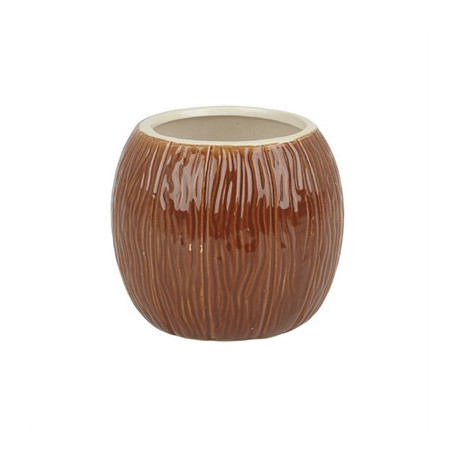 Beaumont Ceramic Coconut Tiki Mug Medium Brown 500ml