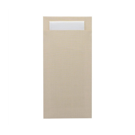 Europochette Extra Size Champagne Cutlery Pouch with White Airlaid Napkin (200 Pack)