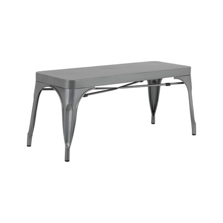 Bolero Bistro Metal Benches Gunmetal 1000mm (2 Pack)