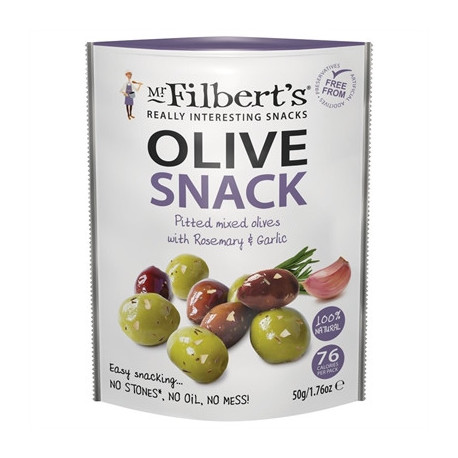 Mr Filbert's Grab and Go Rosemary & Garlic Olives (12 x 50g)