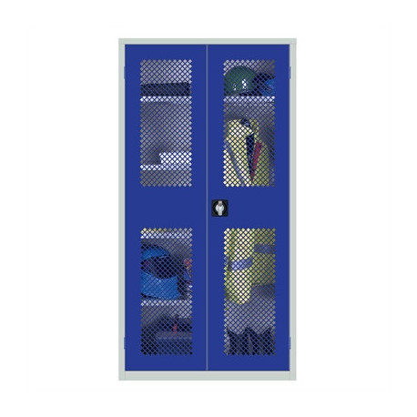 Clothing and Equipment Mesh-Fronted Cupboard Blue