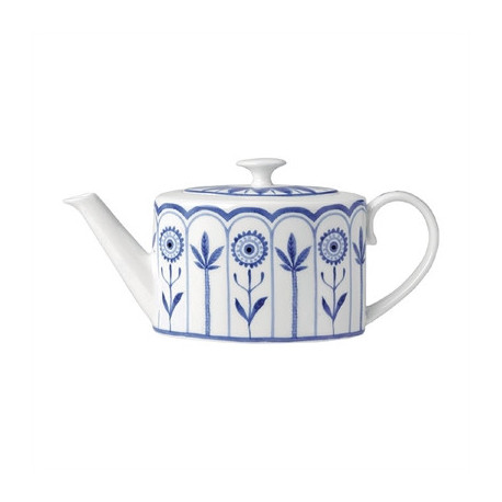 William Edwards Sultan's Garden Blue 2 Cups Oval Teapot Coupe 550ml (6 Pack)