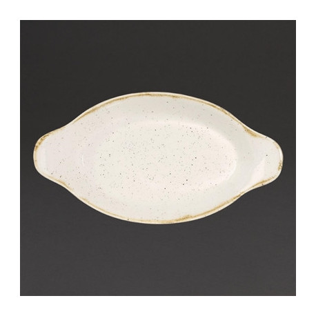 Churchill Stonecast Oval Eared Dishes Barley White 232mm (6 Pack)