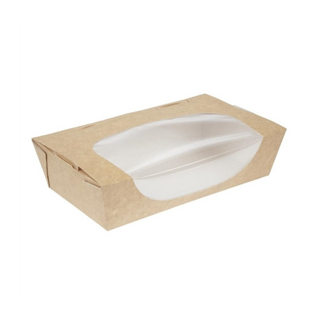 Colpac Recyclable Kraft Tuck-Top Salad Boxes With Window 1000ml (200 Pack)