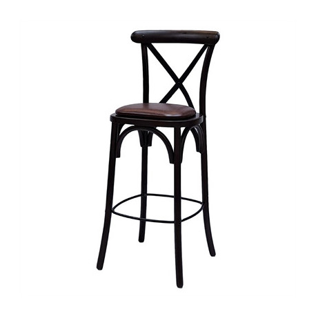 Bristol Bar Chair in Dark Walnut with Bison Espresso Seat