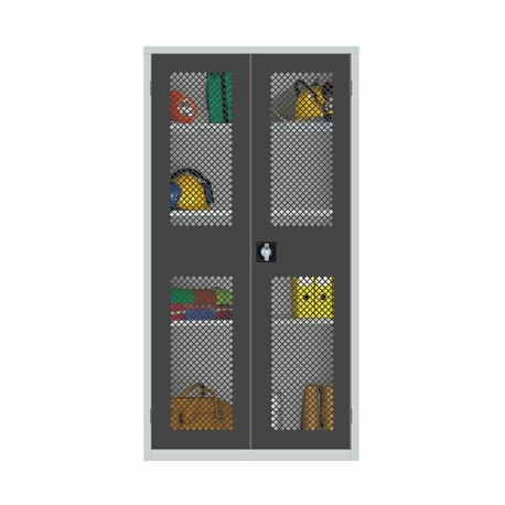 Large Mesh-Fronted Stock Control Cupboard Dark Grey