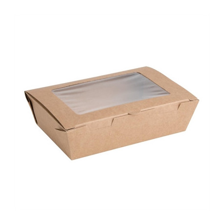 Fiesta Compostable Salad Boxes with PLA Windows 700ml (200 Pack)
