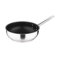 Vogue Stainless Steel Non-Stick Teflon Platinum Plus Sauté Pan 24cm