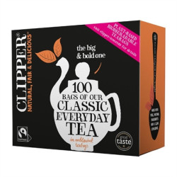 Clipper Fairtrade Classic Everyday Black Teabags - Envelope, String & Tag (250 pack)