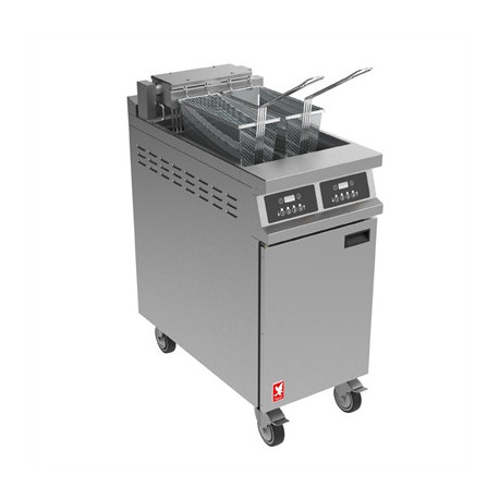 Falcon Dominator Plus Free Standing Electric Programmable Twin Filtration Fryer on Castors E3845F2P