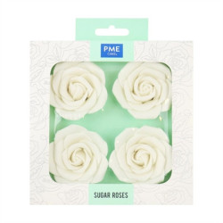 PME White Sugar Roses 62mm (4 Pack)