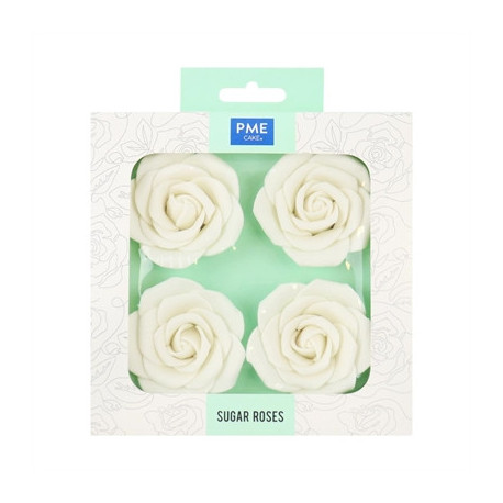 PME White Sugar Roses 62mm (4 Pack)