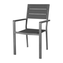 Bolero Valletta Grey Slatted Armchairs (4 Pack)