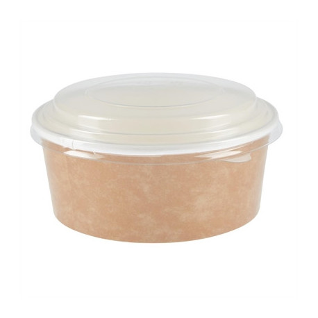 Colpac Recyclable Kraft Salad Pots With Lid Small 700ml (150 Pack)