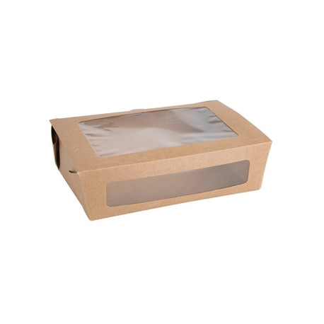 Fiesta Compostable Salad Boxes with PLA Windows 1600ml (200 Pack)